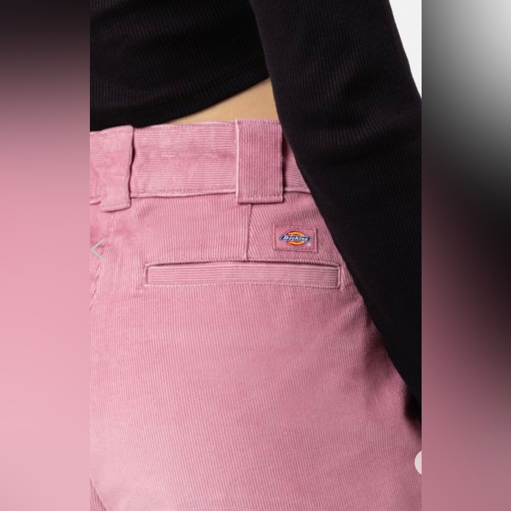 Dickies Women's pink Halleyville Regular Fit Wide Leg Corduroy‎ Pants size 0R - Picture 5 of 10